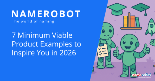 Illustration mit mehreren Namero Figuren, Checkliste, Gluehbirne und Raketenentwurf fuer ein Minimum Viable Product.