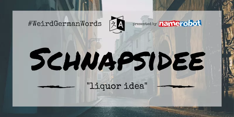 Schnapsidee (literal translation: &quot;liquor idea&quot;) &#x2013;  A crazy idea &#x2013; doesn't even have to involve booze.