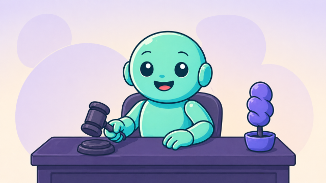 Mehr zum Markenrecht Headerbild fuer die Blog Kategorie How to Trademark mit Namero am Schreibtisch und einem Richterhammer.