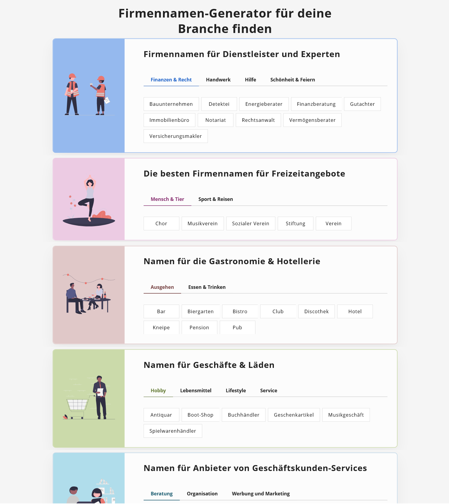 firmennamen-generator namen fuer branchen firmennamen-generator namen fuer branchen