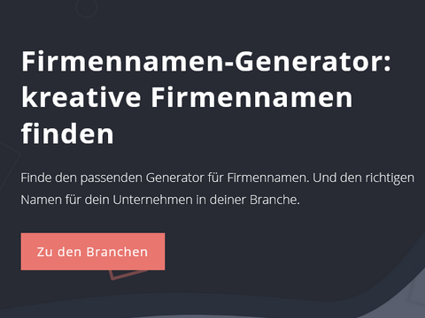 Firmennamen-Generator Einstiegsbild