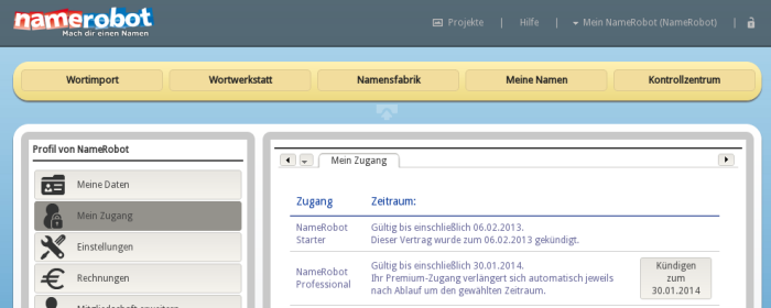 Klicken Sie auf "Kündigen zum xx.xx.20.." Klicken Sie auf "Kündigen zum xx.xx.20.."
