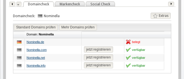 Der Domaincheck arbeitet zu 99% zuverlässig. Der Domaincheck arbeitet zu 99% zuverlässig.